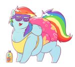  2015 alpha_channel belly big_belly big_butt butt clothing cutie_mark equid equine eyewear female feral friendship_is_magic hasbro horse huge_butt mammal my_little_pony obese obese_female overweight overweight_female pegasus pony rainbow_dash_(mlp) ridiculouscake shutter_shades simple_background solo sunscreen swimming_trunks swimwear thick_thighs tight_clothing topwear transparent_background wings yellow_clothing yellow_topwear 