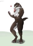  &lt;3 absurd_res alex.fetter alternate_colours anthro breasts brown_body brown_fur claws female fur fur_tuft hi_res lucy_(alex.fetter) nintendo nude obstagoon plain_backgrond pok&eacute;mon pok&eacute;mon_(species) pok&eacute;morph simple_background solo tongue tongue_out tuft video_games 