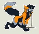  all_fours animal_genitalia anthro avoid_posting canid canine cross_fox dipstick_tail domination fox genitals keihound lenny_cross male mammal multicolored_tail patially penis penis_tip red_fox rope sheath solo suggestive 