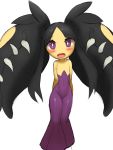  blush clothing dress female hi_res looking_at_viewer mega_evolution mega_mawile nintendo open_mouth pok&eacute;mon pok&eacute;mon_(species) purple_clothing purple_dress purple_eyes simple_background solo sookmo standing video_games white_background yellow_body yellow_skin 