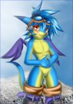  anthro anthrofied dragon eyewear featureless_crotch goggles goggles_on_head knifeh male red_eyes solo tagme wings 