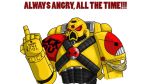  angry angry_marine gesture human machine male mammal middle_finger not_furry power_armor profanity red_eyes solo space_marine unknown_artist warhammer_(franchise) warhammer_40000 