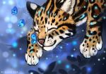  2020 ambiguous_gender digital_media_(artwork) eyes_closed felid feline feral flashw mammal serval smile whiskers 