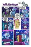  2020 clothing comic dialogue earth_pony english_text equid equine female feral fishnet fishnet_legwear friendship_is_magic hi_res horn horse legwear magic mammal marble_pie_(mlp) my_little_pony open_mouth pencils_(artist) pony sitting text trixie_(mlp) unicorn 