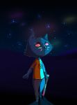  absurd_res akinya anthro baseball_bat bat_(object) blood blue_body blue_fur bodily_fluids chibi clothing constellation domestic_cat dream felid feline felis female fur hi_res mae_borowski mammal night_in_the_woods pink_eyes red_eyes star video_games 