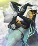  ass black_skin blue_skin breasts fellatio futanari highres imp large_breasts midna midna_(true) oral orange_hair red_eyes selfcest short_stack sinensian the_legend_of_zelda the_legend_of_zelda:_twilight_princess upside-down 