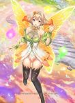  1girl bare_shoulders boots commentary_request company_name copyright_name dress fairy fairy_wings fire_emblem fire_emblem_cipher fire_emblem_heroes long_hair official_art peony_(fire_emblem) pointy_ears short_dress sleeveless solo thigh_boots thighhighs wings yamada_koutarou 