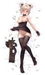  azto_dio breasts dakimakura dress girls_frontline gun p90_(girls_frontline) pussy skirt_lift thighhighs 