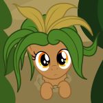  amber_eyes badumsquish dirt earth elemental_creature european_mythology female flora_fauna hasbro hi_res high-angle_view in_ground looking_at_viewer looking_up mandragora_(plant) monster my_little_pony mythological_mandrake mythology plant solo 