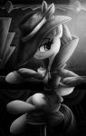  atlas-66 bow clothed clothing equid equine female feral friendship_is_magic hat headgear headwear hi_res mammal monochrome my_little_pony rarity_(mlp) sitting solo 