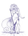  anthro big_breasts breasts clothing dress equid equine female friendship_is_magic hi_res horn mammal microphone monochrome my_little_pony simple_background snickerlewdles solo sweetie_belle_(mlp) unicorn white_background wide_hips 