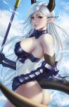  armor epic7 horns luna_(epic7) mirco_cabbia no_bra pointy_ears tail 