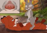  anthro bedroom_eyes blush buckteeth canid canine cowgirl_position crossover disney duo erection eyes_closed female feral fluffy fluffy_tail fox fox_and_the_hound genitals hi_res judy_hopps knot lagomorph leporid long_ears looking_up lying male male/female mammal narrowed_eyes on_back on_top open_mouth orgasm orgasm_face penetration penis predator/prey pussy rabbit seductive sex size_difference skateryena teeth todd tongue tongue_out vaginal vaginal_penetration zootopia 