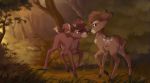  2020 black_nose cervid day detailed_background digital_media_(artwork) duo feral forest grass green_eyes hooves mammal outside reysi tree 
