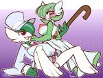  4:3 blush bodily_fluids cane clothed clothing cowgirl_position cum cum_drip cumshot dripping duo ejaculation facing_each_other female gallade gardevoir genital_fluids hat headgear headwear looking_back lying male nintendo on_top partially_clothed pok&eacute;mon pok&eacute;mon_(species) pussy_juice red_eyes sex simple_background sir_gallade suit top_hat video_games whimsydreams 