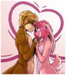  &lt;3 anthro duo female fran_cervic&eacute; hair lagomorph leporid lutrine male male/female mammal mustelid nude rabbit t-kay 