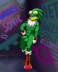  4:5 abs anthro balls beak boots clothing feathers footwear genitals graffiti graffitti headgear hi_res jet_the_hawk lonbluewolf penis sonic_riders sonic_the_hedgehog_(series) 