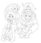  angry blush child kojirou_(pokemon) musashi_(pokemon) nyarths3 pokemon pokemon_(anime) sitting sitting_on_lap sitting_on_person team_rocket uncolored 