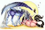  duo equid equine exposed female female/female horn horse mammal mane nude pegasus rose_(disambiguation) rose_moonfeather simple_background unciorn unicorn wings 