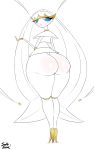  10:16 anthro arthropod big_butt blush butt clothing female footwear hi_res high_heels nintendo pheromosa pok&eacute;mon pok&eacute;mon_(species) saltyxodium shoes simple_background solo ultra_beast video_games white_background white_body 