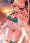  bikini breast_hold cleavage panty_pull princess_connect princess_connect!_re:dive pubic_hair pussy sasaki_saren see_through swimsuits uncensored yagiryu 