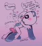  &lt;3 2020 after_sex animal_crossing anthro blush bodily_fluids butt chibi chow_(animal_crossing) cum duo english_text genital_fluids genitals giant_panda human human_on_anthro interspecies magnta male mammal nintendo penis simple_background sitting slightly_chubby text ursid video_games 