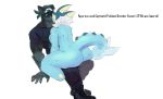  absurd_res anthro big_breasts big_butt bodily_fluids boots breasts butt canid canine canis clothing duo eeveelution female footwear goon_(goonie_san) goonie-san headgear headwear hi_res kissing male male/female mammal nintendo pok&eacute;mon pok&eacute;mon_(species) shirt sitting sweat text thick_thighs topwear vaporeon video_games wolf 