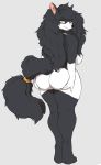  anthro audunor big_breasts big_butt black_hair breasts butt canid canine canis female hair looking_back mammal nude rear_view sia_(ebonycrowned) simple_background solo wolf 