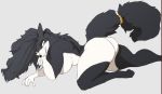  anthro audunor big_breasts black_body breasts butt canid canine canis female looking_back mammal multicolored_body nude sia_(ebonycrowned) simple_background solo two_tone_body white_body wolf 