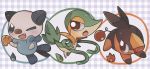  ambiguous_gender black_body blue_body blue_eyes brown_eyes brown_nose fangs feral fire freckles green_body hi_res holding_object leaf lutrine mammal mustelid nintendo open_mouth orange_body oshawott pok&eacute;mon pok&eacute;mon_(species) pupils red_eyes red_nose reptile scalie shell slit_pupils snivy starter_trio suid suina sus_(pig) tepig tongue video_games water white_body yellow_body 