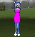  2011 3d_(artwork) accessory anthro blue_body blue_fur canid canine clothed clothing digital_drawing_(artwork) digital_media_(artwork) dress female footwear fox fur grassland hair headband hornybunny jewelry krystal krystal&#039;s_staff looking_at_viewer mammal multicolored_body multicolored_fur necklace nintendo photo_background pink_clothing pink_dress realistic_background shoes smile solo star_fox tree video_games white_body white_clothing white_footwear white_fur white_shoes 