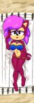  2020 5_fingers 5_toes absurd_res anthro bikini black_nose breasts clothed clothing dakimakura_design digital_media_(artwork) eulipotyphlan eyelashes female fingers hair hedgehog hi_res joaoppereiraus looking_at_viewer mammal navel pink_hair solo sonia_the_hedgehog sonic_the_hedgehog_(series) sonic_underground swimwear toes 