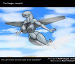  aircraft anthro breasts cloud conditional_dnp day english_text female living_aircraft living_machine living_vehicle machine renthedragon sky solo text vehicle 