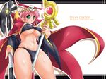  axe bardiche bikini breasts cameltoe cape cleavage covered_nipples detached_sleeves final_fantasy final_fantasy_v green_eyes large_breasts lenna_charlotte_tycoon necromancer necromancer_(final_fantasy) pink_hair raising_heart solo staff swimsuit wallpaper weapon yukitaka 