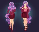  absurd_res anthro big_breasts bonbon_(mlp) bottomwear breasts clothing english_text equid equine female footwear friendship_is_magic hi_res high_heels jewelry mammal my_little_pony necklace shoes skirt solo text xjenn9 