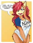 anthro archie_comics big_breasts bodily_fluids breasts clothed clothing drooling english_text female hair lobsterbisquick mammal mega_milk red_hair rodent saliva sally_acorn sciurid shirt simple_background solo solo_focus sonic_the_hedgehog_(archie) sonic_the_hedgehog_(comics) sonic_the_hedgehog_(series) t-shirt text thick_thighs topwear wide_hips 