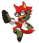  2019 action_pose alpha_channel amber_eyes anthro belt boots canid canine canis clothing custom_character_(sonic_forces) eyewear footwear fur glasses gloves handwear higaerirobin male mammal open_mouth pose red_body red_fur simple_background solo sonic_forces sonic_the_hedgehog_(series) teeth transparent_background wolf 