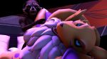  16:9 3d_(artwork) anthro bed blue_eyes breasts brown_body brown_fur canid canine digimon digimon_(species) digital_media_(artwork) duo ears_back female fox fur furniture guardians_of_the_galaxy hi_res leg_glider_position looking_pleasured male male/female mammal marvel on_bed open_mouth pivoted_ears procyonid raccoon raised_leg renamon rocket_raccoon sex twopapers widescreen yellow_body yellow_fur 