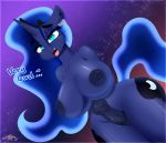  anthro blush breasts english_text equid equine friendship_is_magic genitals gynomorph hasbro horn intersex mammal my_little_pony n0nnny nipples nude penis princess_luna_(mlp) solo text unicorn wide_hips 