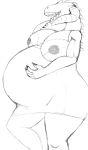  abdominal_bulge adult_swim alien anonymous_artist anthro big_breasts breasts cartoon_network eyeless interstellar_demon_stripper monochrome nipples picking_teeth rick_and_morty sharp_teeth solo teeth thick_thighs vore 