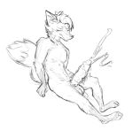  anthro big_penis bodily_fluids canid canine cum ejaculation excessive_cum fox fyixen genital_fluids genitals huge_penis hyper hyper_genitalia hyper_penis male mammal masturbation monochrome penis sitting sketch solo toying_self 