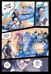  blastoise cannon clawed comic eeveelution english_text fearow feathered_wings feathers female fluffy giovanni_(pok&eacute;mon) group human jolteon male mammal nidoqueen nidorino nintendo painting_(artwork) pok&eacute;mon pok&eacute;mon_(species) qlock ranged_weapon rhyhorn robin_(qlock) sandslash shell snorlax spines team_rocket text traditional_media_(artwork) unconscious video_games water weapon wings 