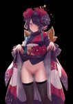  censored fate/grand_order japanese_clothes katsushika_hokusai_(fate/grand_order) nopan pussy skirt_lift ulrich_(tagaragakuin) 