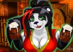  alcohol anthro beer beverage big_breasts blizzard_entertainment breasts female holding_object mammal pandaren solo ursid video_games warcraft xiongshan 