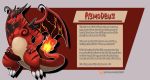 2017 asmodeus asmodeus_(character) charizard dragon english_text erection fak&eacute;mon fire genitals grin haychel hi_res horn male markings nintendo patreon penis pok&eacute;mon pok&eacute;mon_(species) red_body red_skin scalie smile solo sound_effects text video_games western_dragon wings 