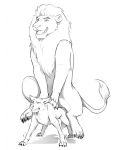  canid canine canis carrying clenched_teeth domestic_dog duo felid feline feral heavy hi_res lift_(disambiguation) lift_and_carry lion male male/male mammal monochrome okdrsutsu pantherine petplay ponyplay riding roleplay simple_background size_difference struggling teeth weights 