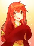  1girl bow buratei_marii japanese_clothes joshiraku kimono long_hair orange_hair red_hair saya_(shezo515) solo 