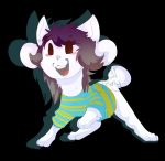  black_background fur hair hi_res mammal open_mouth signature simple_background striped_shirt teenyking tem temmie_(undertale) undertale video_games white_body white_fur 