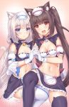  animal_ears chocola cleavage kaptivate maid nekomimi nekopara tail thighhighs vanilla 