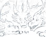  2019 3_heads dialogue english_text godzilla_(series) hi_res horn hydra king_ghidorah line_art macro multi_head multifur open_mouth sixsydes teeth text toho weapon 